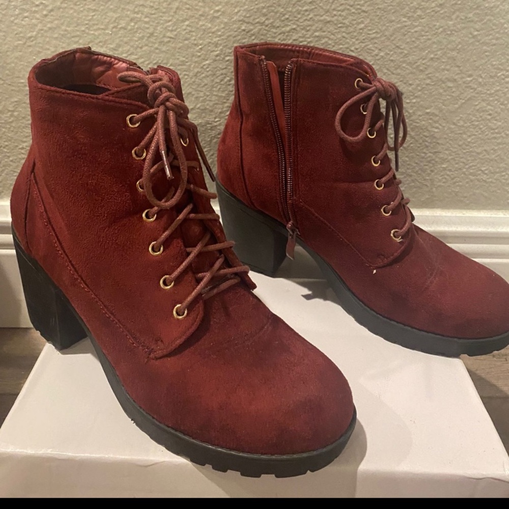Burgundy Platform boots